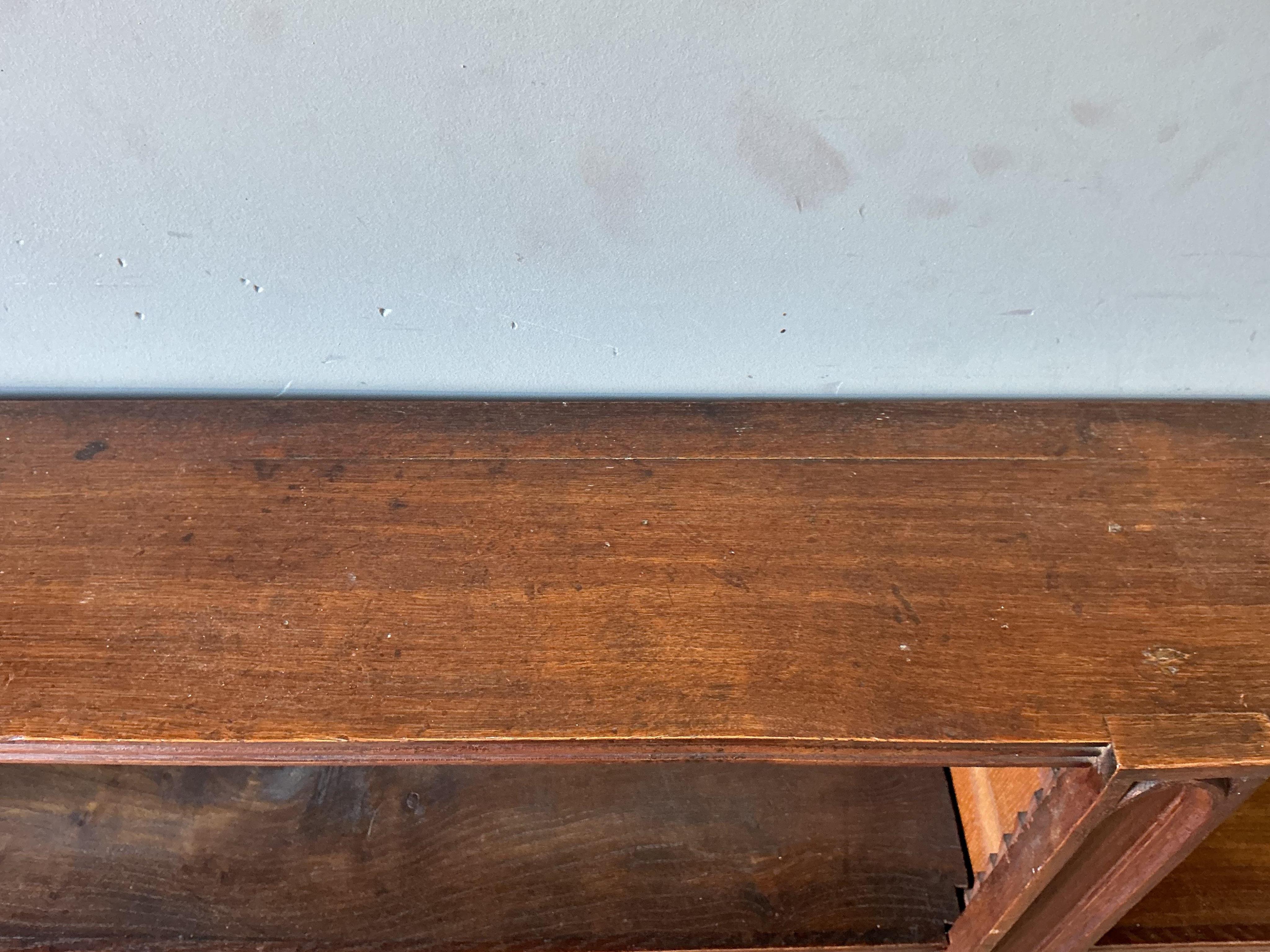 A Victorian mahogany open bookcase, (adapted), width 169cm, depth 18cm, height 98cm